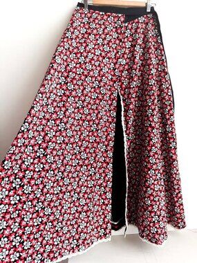 Vintage Handmade Reversible Floral Wrap Midi Skirt S
